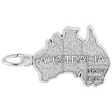 14k White Gold Australia Map Charm by Rembrandt Charms
