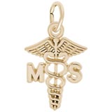 10K Gold Medical Secretary Caduceus by Rembrandt Charms