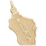14K Gold Wisconsin Charm by Rembrandt Charms