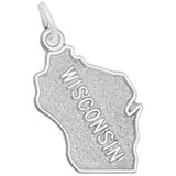 14K White Gold Wisconsin Charm by Rembrandt Charms