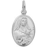 14K White Gold Saint Theresa Charm by Rembrandt Charms