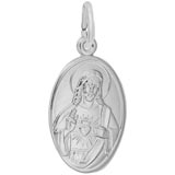 14K White Gold Sacred Heart Charm by Rembrandt Charms