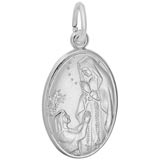 14K White Gold Our Lady St Bernadette Charm by Rembrandt Charms