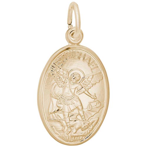 Gold Plated Saint Michael Charm by Rembrandt Charms