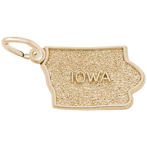 14K Gold Iowa State Map Charm by Rembrandt Charms