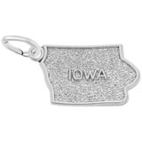 14K White Gold Iowa State Map Charm by Rembrandt Charms