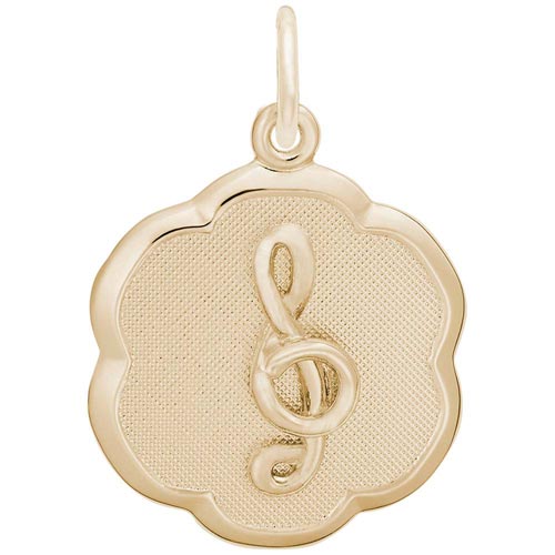 10K Gold Treble Clef Scalloped Charm by Rembrandt Charms 10K Gold Treble Clef Scalloped Charm by Rembrandt Charms