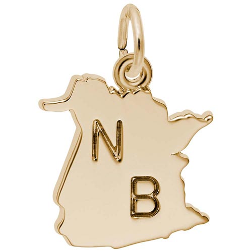 14K Gold New Brunswick Map Charm by Rembrandt Charms