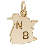 10K Gold New Brunswick Map Charm by Rembrandt Charms