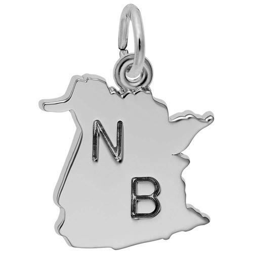 14K White Gold New Brunswick Map Charm by Rembrandt Charms 14K White Gold New Brunswick Map Charm by Rembrandt Charms