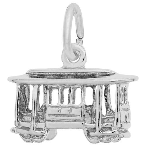 14K White Gold Cable Car Trolley Charm by Rembrandt Charms