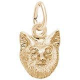 Rembrandt Fox Head Charm, 14K Yellow Gold