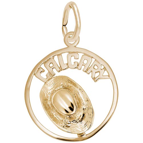 Gold Plate Calgary Cowboy Hat Charm by Rembrandt Charms Gold Plate Calgary Cowboy Hat Charm by Rembrandt Charms