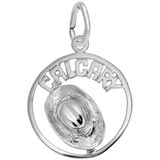 14K White Gold Calgary Cowboy Hat Charm by Rembrandt Charms
