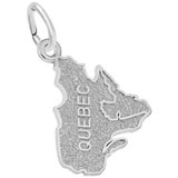 14K White Gold Quebec Map Charm by Rembrandt Charms