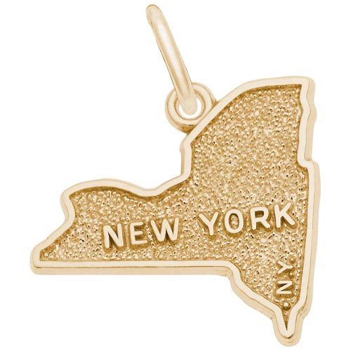 Gold Plated New York Map Charm by Rembrandt Charms