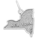 14K White Gold New York Map Charm by Rembrandt Charms