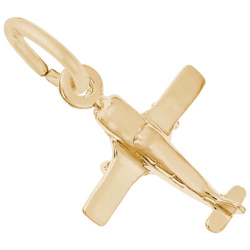 10k Gold Plane Accent Charm by Rembrandt Charms