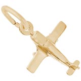 Gold Plate Plane Accent Charm by Rembrandt Charms
