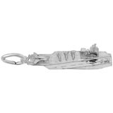 14K White Gold Aircraft Carrier Charm by Rembrandt Charms