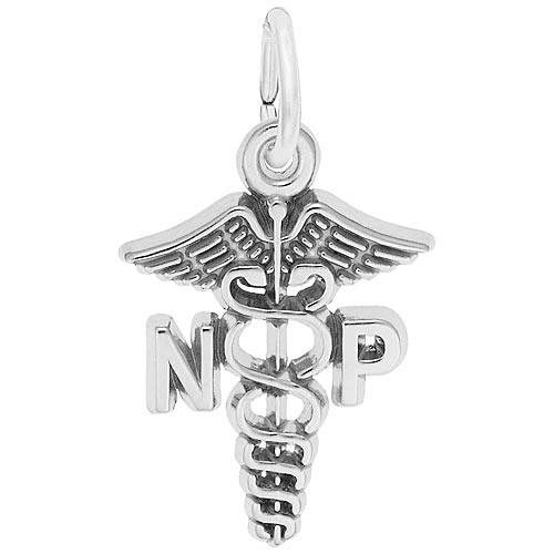14K White Gold Nurse Practitioner Charm by Rembrandt Charms 14K White Gold Nurse Practitioner Charm by Rembrandt Charms