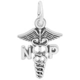 14K White Gold Nurse Practitioner Charm by Rembrandt Charms