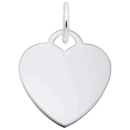 14K White Gold Small Classic Heart Charm by Rembrandt Charms 14K White Gold Small Classic Heart Charm by Rembrandt Charms