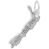 Sterling Silver New Zealand Map Charm by Rembrandt Charms