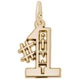 Gold Plate Number One Aunt Charm by Rembrandt Charms