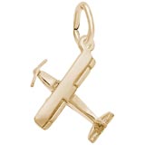 Rembrandt Single Engine Airplane Charm, 10k Yellow Gold