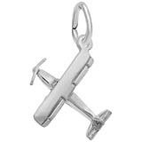 Rembrandt Single Engine Airplane Charm, Sterling Silver