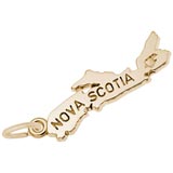 Gold Plate Nova Scotia Map Charm by Rembrandt Charms
