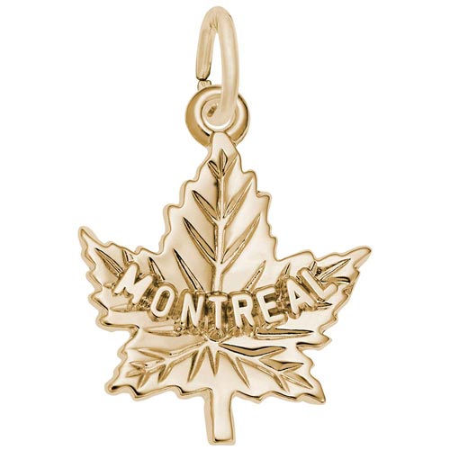 14K Gold Montreal Maple Leaf Charm by Rembrandt Charms