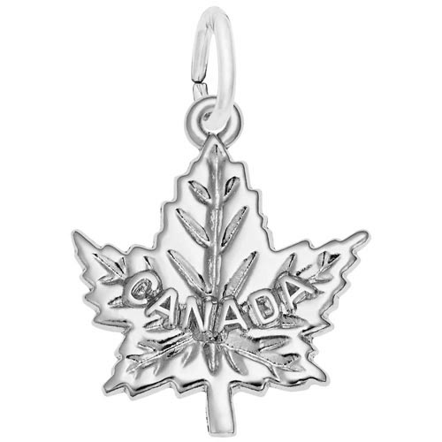 14K White Gold Canada Maple Leaf Charm by Rembrandt Charms 14K White Gold Canada Maple Leaf Charm by Rembrandt Charms