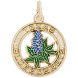 Gold Plate Texas Bluebonnets Charm
