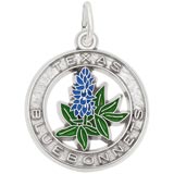 14K White Gold Texas Bluebonnets Charm
