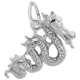 14K White Gold Serpent Dragon Charm by Rembrandt Charms