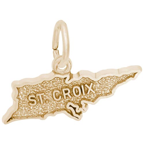 Gold Plate St. Croix Island Map Charm by Rembrandt Charms