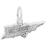 14K White Gold St. Croix Island Map Charm by Rembrandt Charms