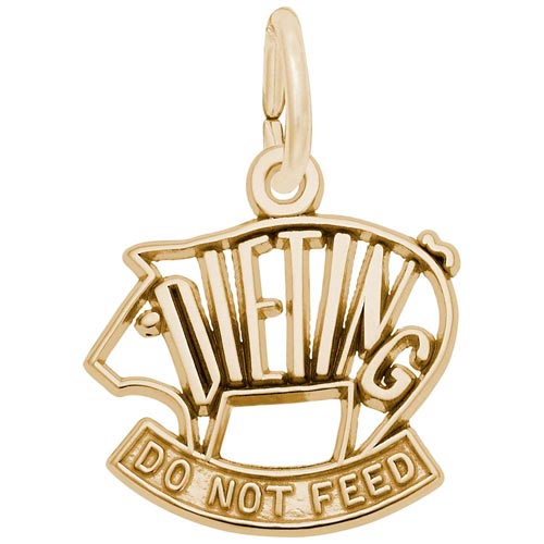 14K Gold Dieting Pig Charm by Rembrandt Charms