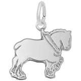 14K White Gold Clydesdale Charm by Rembrandt Charms