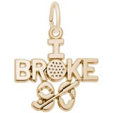 Gold Plated Golf Charm I Broke Ninety by Rembrandt Charms