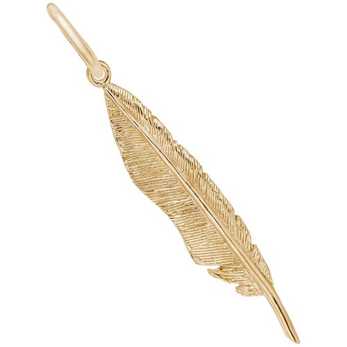 Gold Plated Feather Charm by Rembrandt Charms