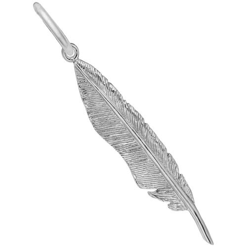 14K White Gold Feather Charm by Rembrandt Charms