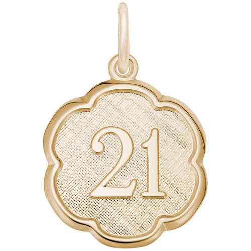 Rembrandt 21 Scalloped Disc Charm, 14K Yellow Gold