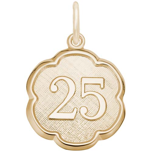 10K Gold Number 25 Scalloped Disc Charm by Rembrandt Charms 10K Gold Number 25 Scalloped Disc Charm by Rembrandt Charms