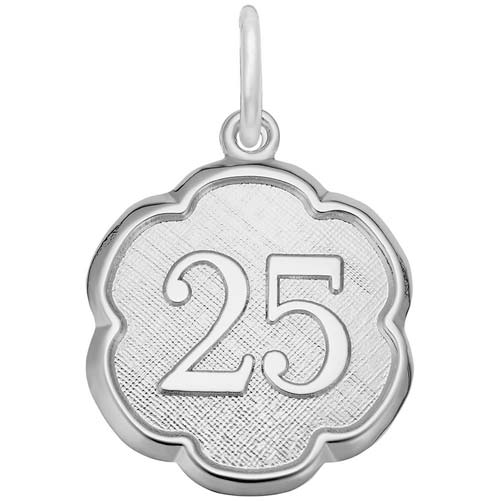 Sterling Silver Number 25 Scalloped Disc Charm by Rembrandt Charms Sterling Silver Number 25 Scalloped Disc Charm by Rembrandt Charms