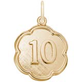 10K Gold 10 Scalloped Disc Charm