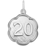 14K White Gold 20 Scalloped Disc Charm