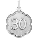 Sterling Silver 30 Scalloped Disc Charm
